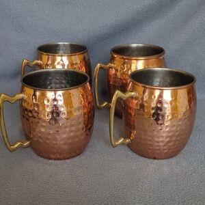 Moscow Mule Copper Mugs. Set Of 4.